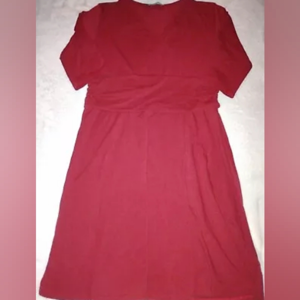 Kimmery Dark Red Midi Dress 2XL Jersey Knit Pre-owned